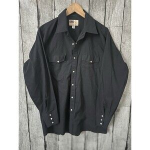 Medalla Mens Western Pearl Snap Size 16 Collar Mexico Black